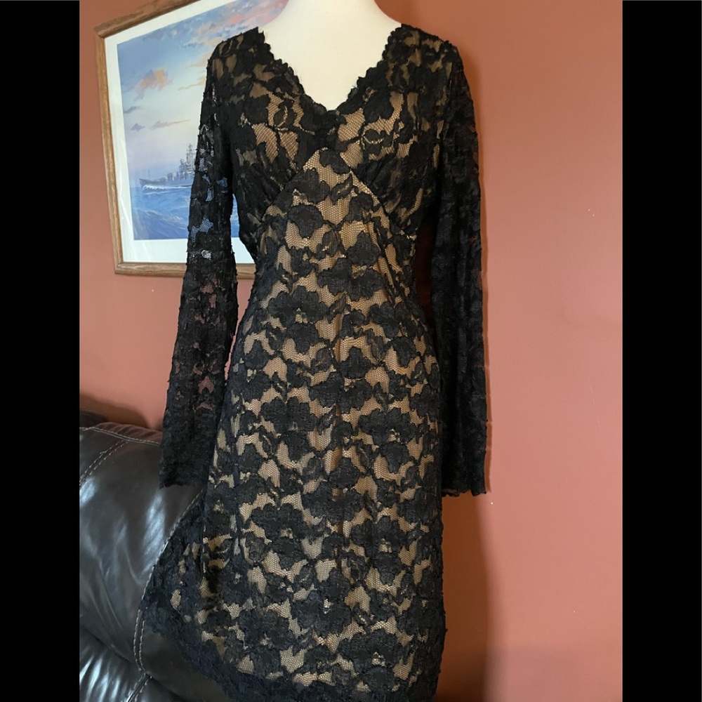 Karen Kane Lace Overlay Mini Dress Size L